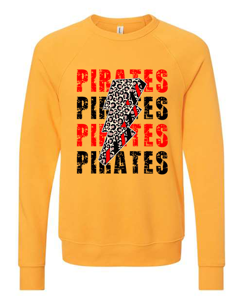 Adult Pirate Lightning Unisex Fleece Crewneck