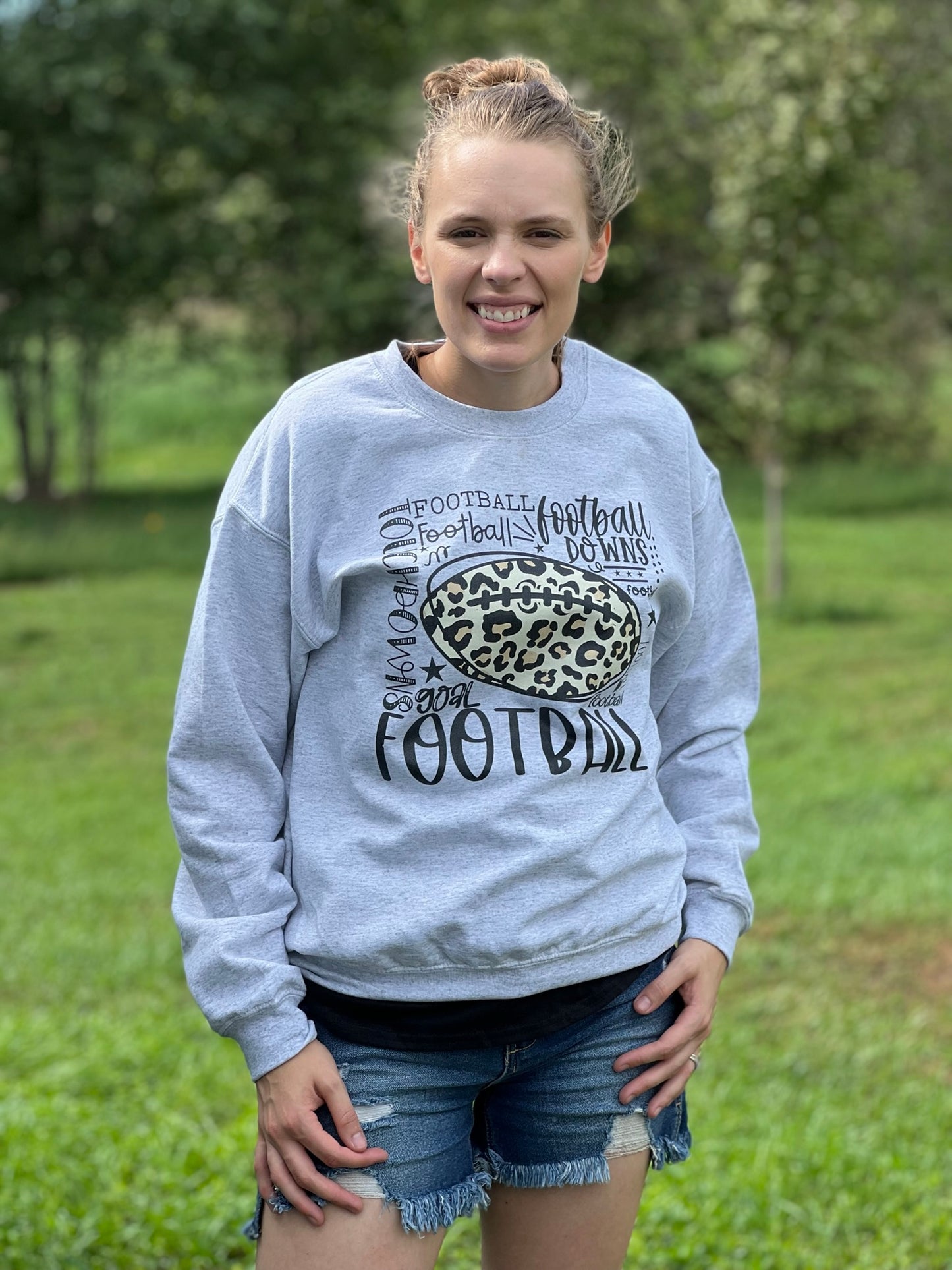Cheetah Football Gray Crewneck Adult & Youth