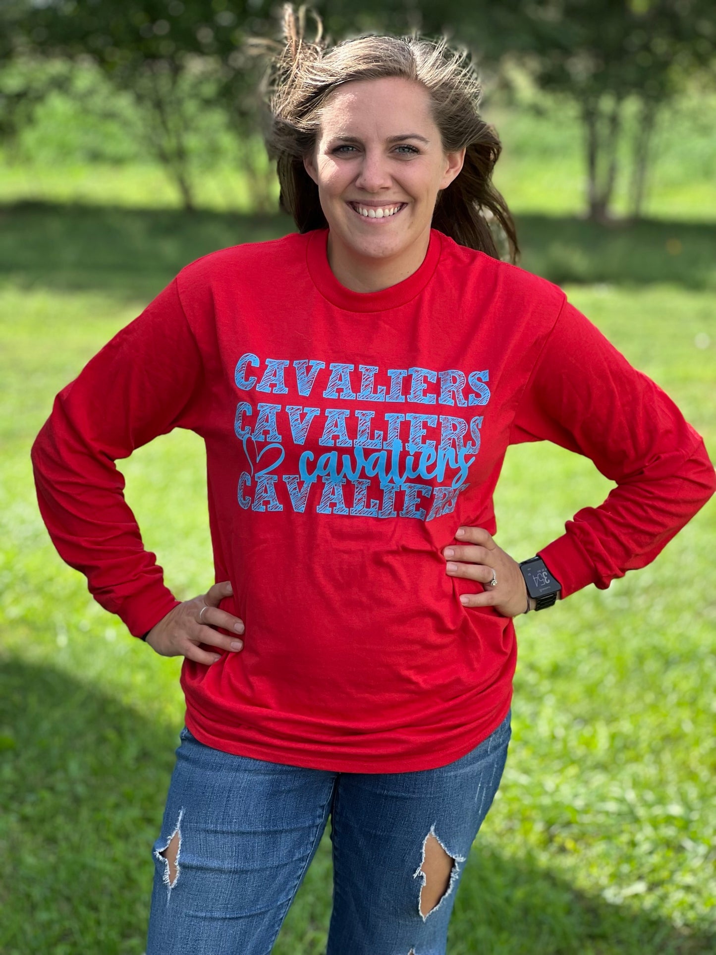 Cavaliers Heart Long Sleeve Adult