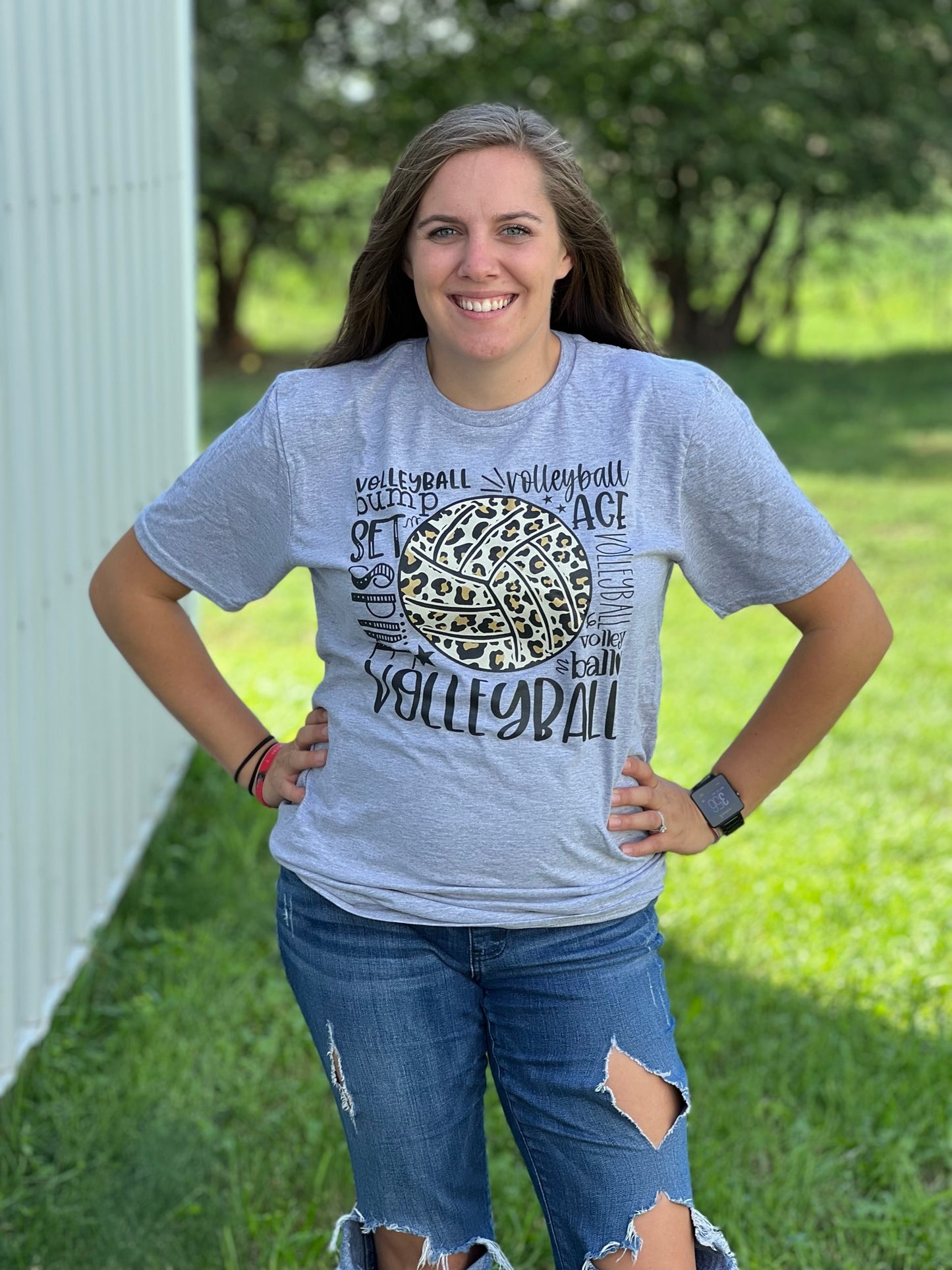 Cheetah Volleyball Gray Short Sleeve T-Shirt