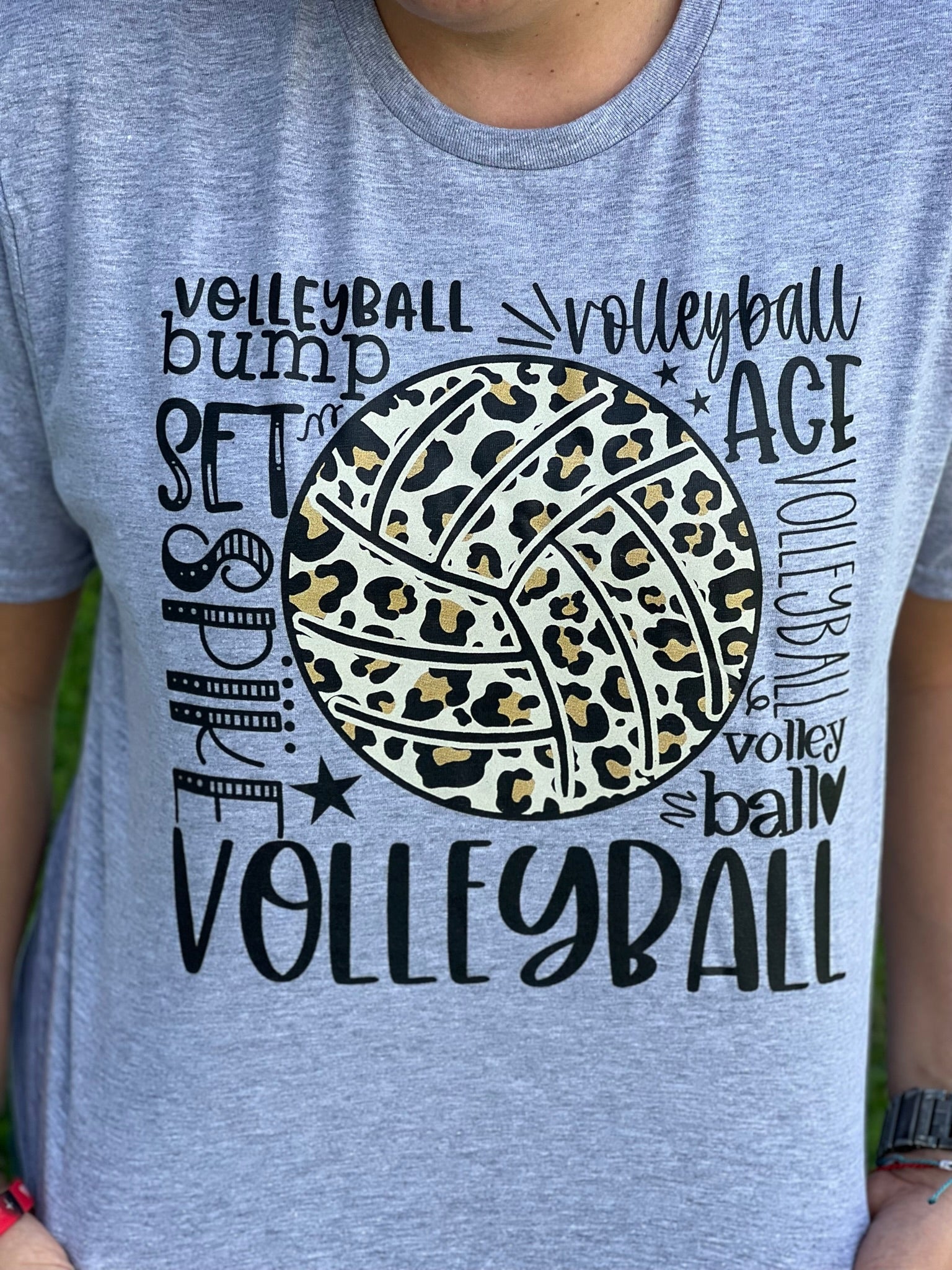 Cheetah Volleyball Gray Short Sleeve T Shirt