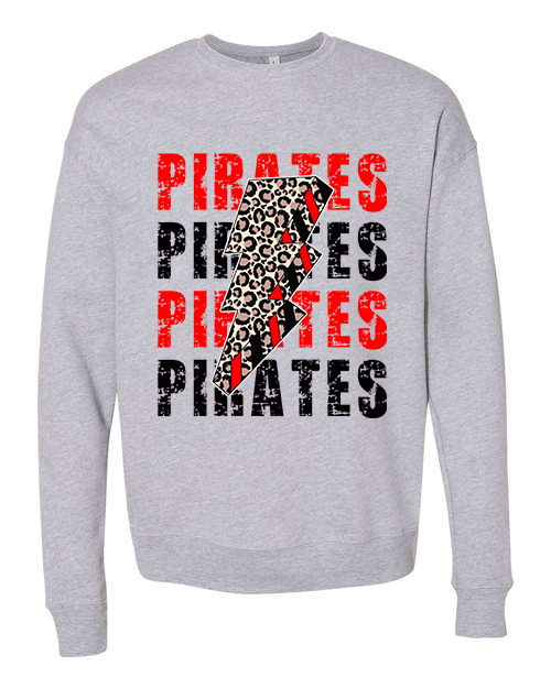 Adult Pirate Lightning Unisex Fleece Crewneck