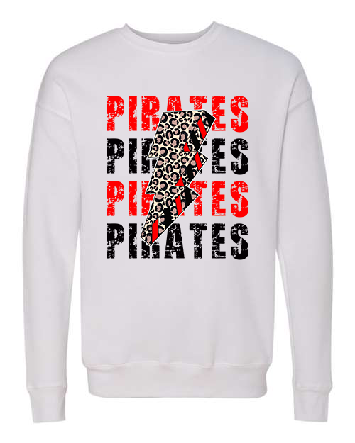 Adult Pirate Lightning Unisex Fleece Crewneck