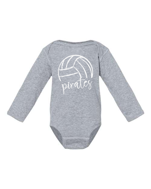 Pirates Half Volley Infant Long Sleeve Bodysuit