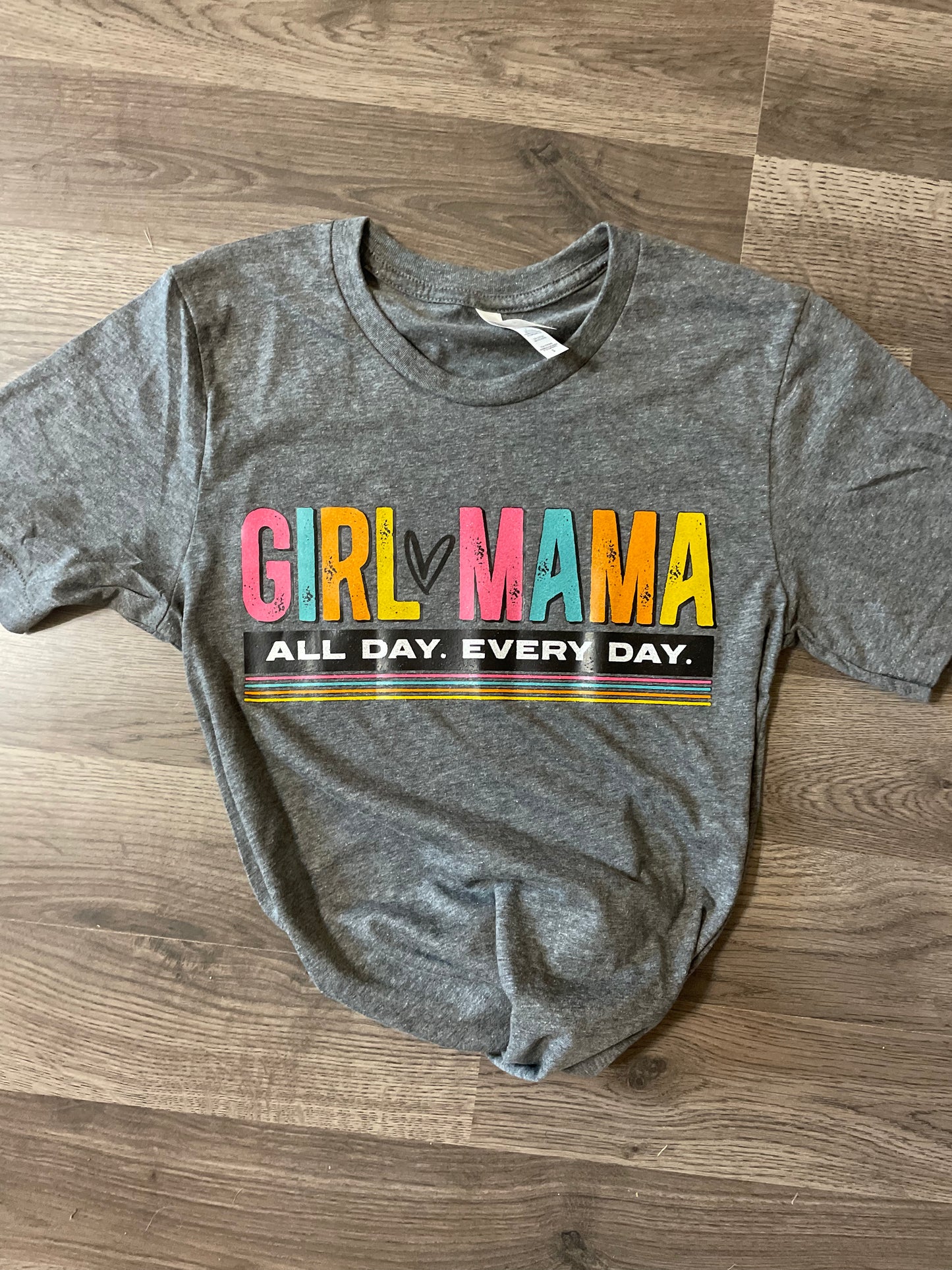 Girl Mama Heather Deep Gray Short Sleeve T-Shirt