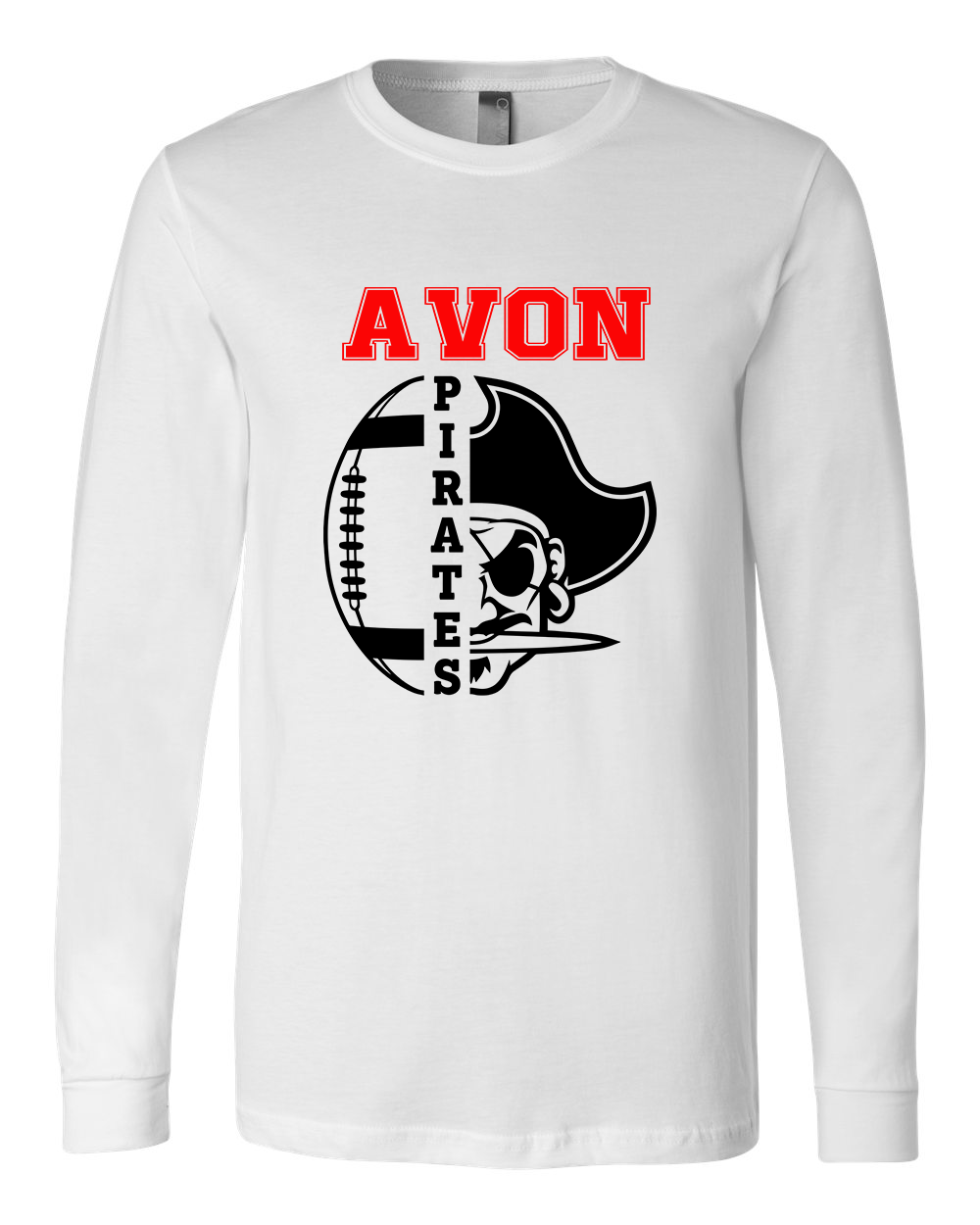 Avon Pirate Football Long Sleeve Unisex Adult T-Shirt