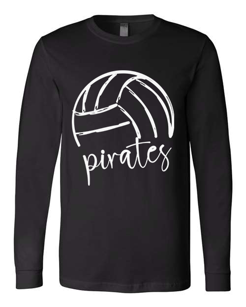 Pirate Half Volley Unisex Adult Long Sleeve T-Shirt