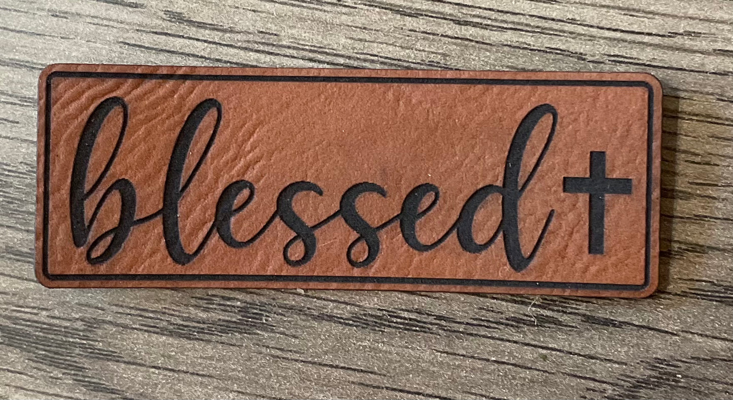 Blessed leather patch